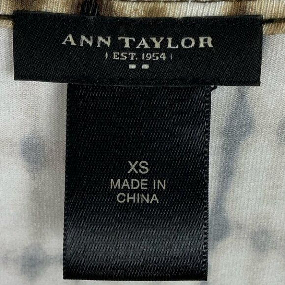 Ann Taylor Animal Print Wrap Dress Midi Belt‎ Tie Waist XS Brown White V-Neck - Picture 5 of 15